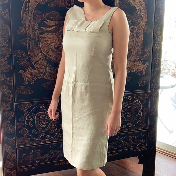 Giorgio Armani Linen Bow OrganzaFlattering Dress 8 - Picture 9 of 13